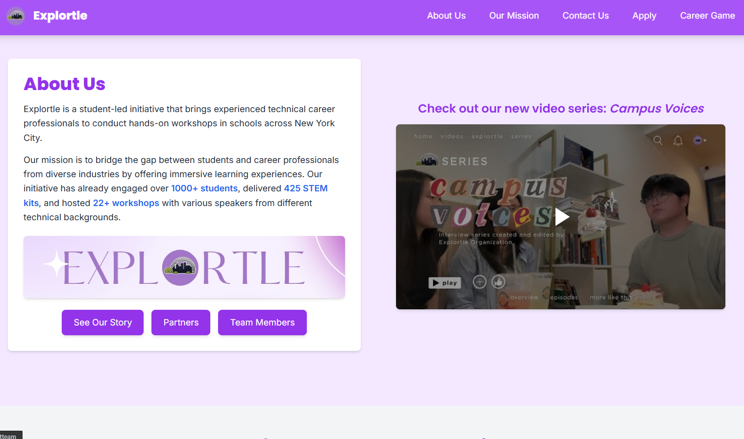 Image of Explortle website homepage